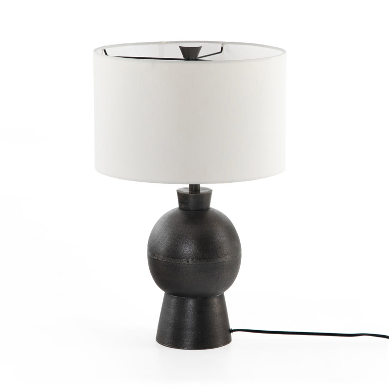 Lampe de table en aluminium texturé noir