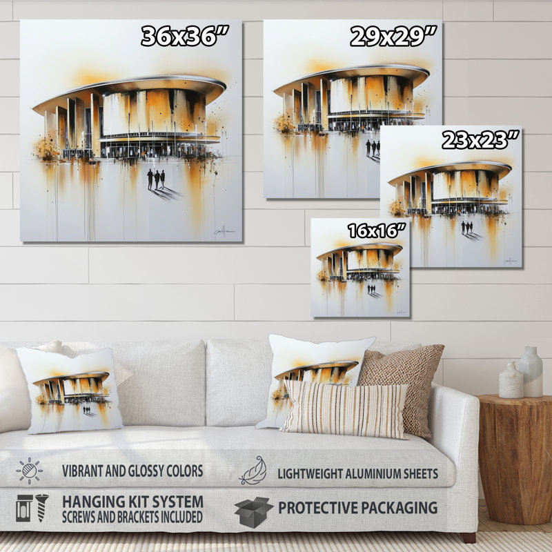 Berliner Philharmonic II - Berlin Metal Wall Art Decor, Industrial Metal Print, 29" H x 29" W