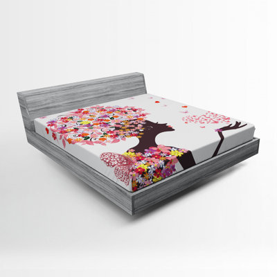 Butterflies Microfiber Floral Fitted Sheet