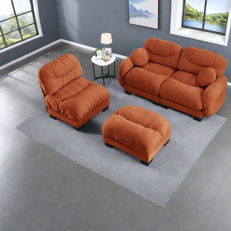 Canapés modulaires confortables en compression, canapé en L en chenille pour la maison