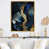 Toile avec cadre flottant or