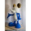 Statue abstraite et géométrique de souris géante bleue et blanche en résine 31 po x 15 po x H 48 po