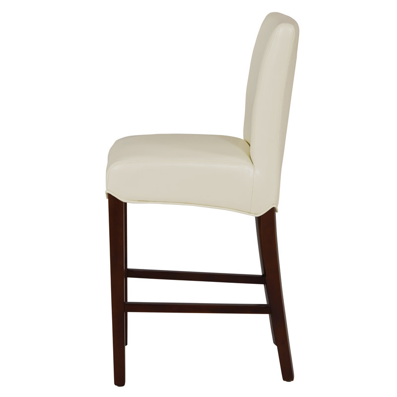 Zyaire Upholstered Counter Stool, White, Counter Stool (26.5 " Seat Height)