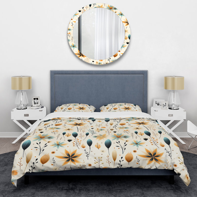 Ensemble de housse de couette Earthy Elegance Boho, Housse de couette simple + 1 taie décorative stan