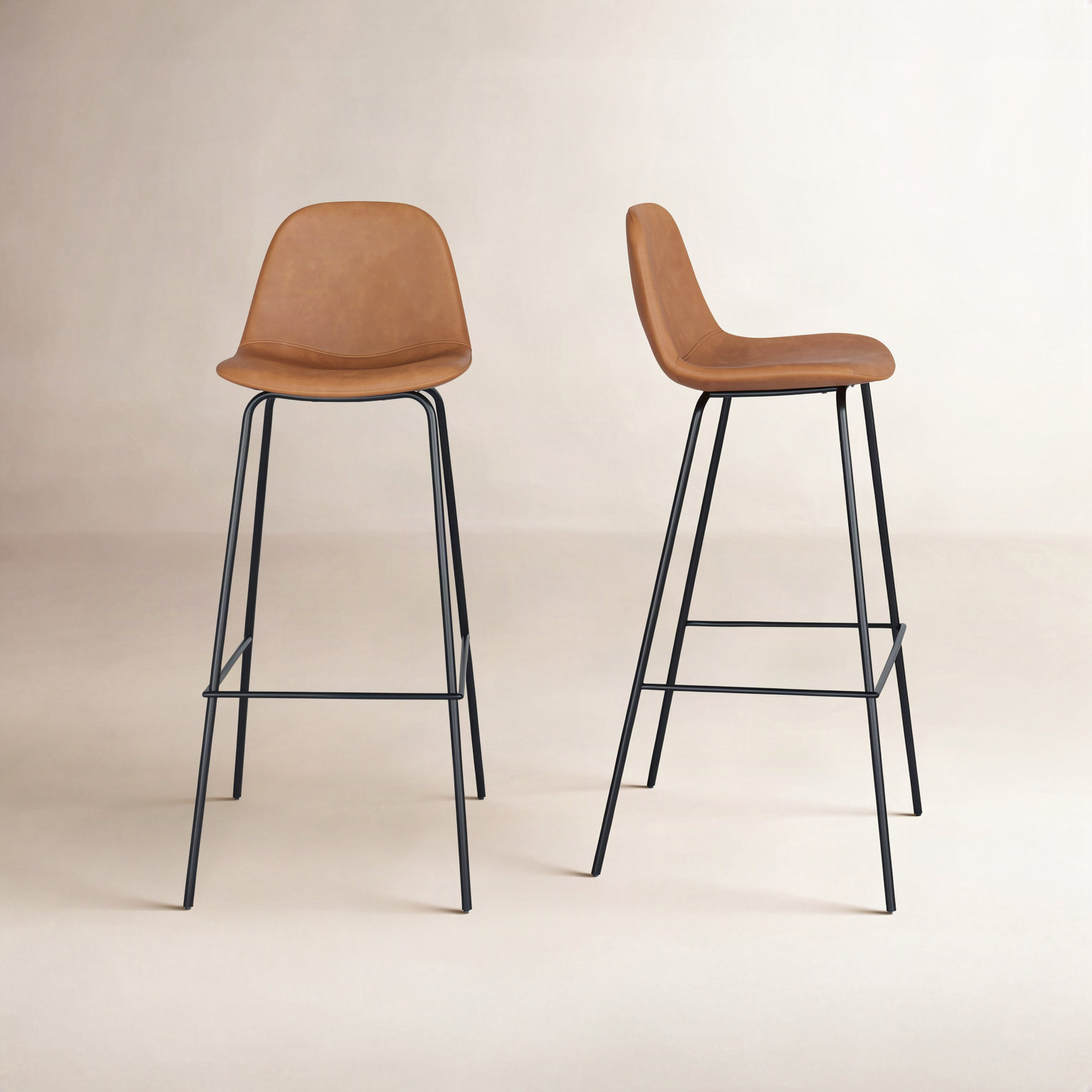 Kody Bar and Counter Stool, Charcoal Vegan Leather, Bar Stool (30.5" Seat Height)