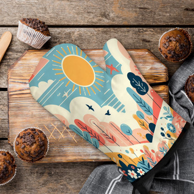 Clear Summer Heavens Oven Mitt Cotton Twill