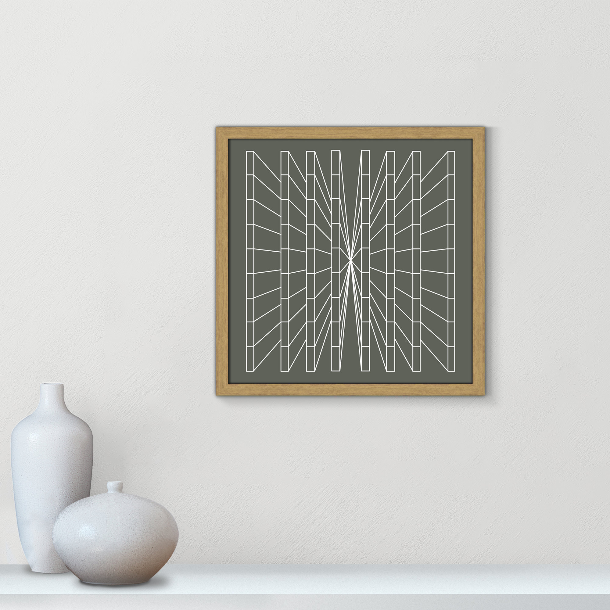 Olive Perspective by Sandi Hauanio, 17" H x 17" W x 0.75" D, Natural Wood Grain
