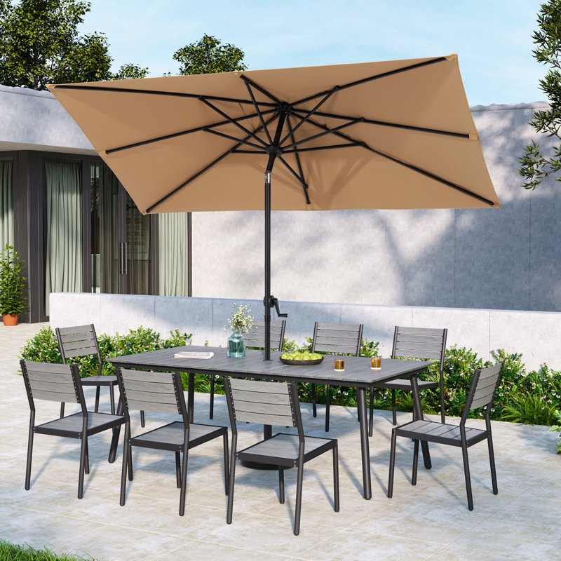 Boyland 60'' x 106'' Rectangular Market Umbrella without Weighted Base, Tan