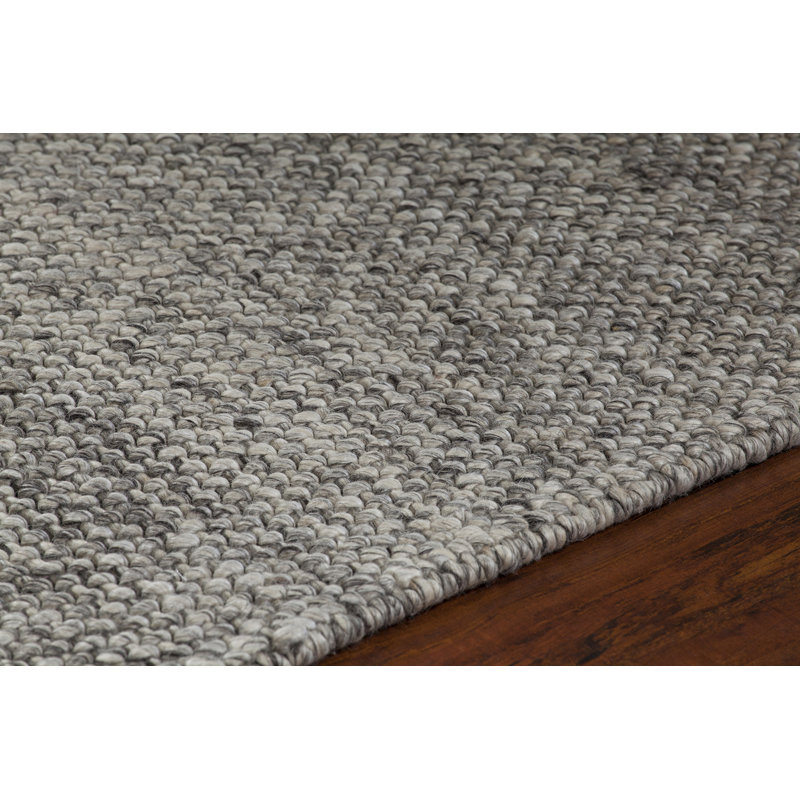 Sinatra Textured Contemporary Wool Taupe Area Rug, Rectangle 7'9" x 10'6"