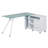 L-Shaped Glass Top Executive Desk