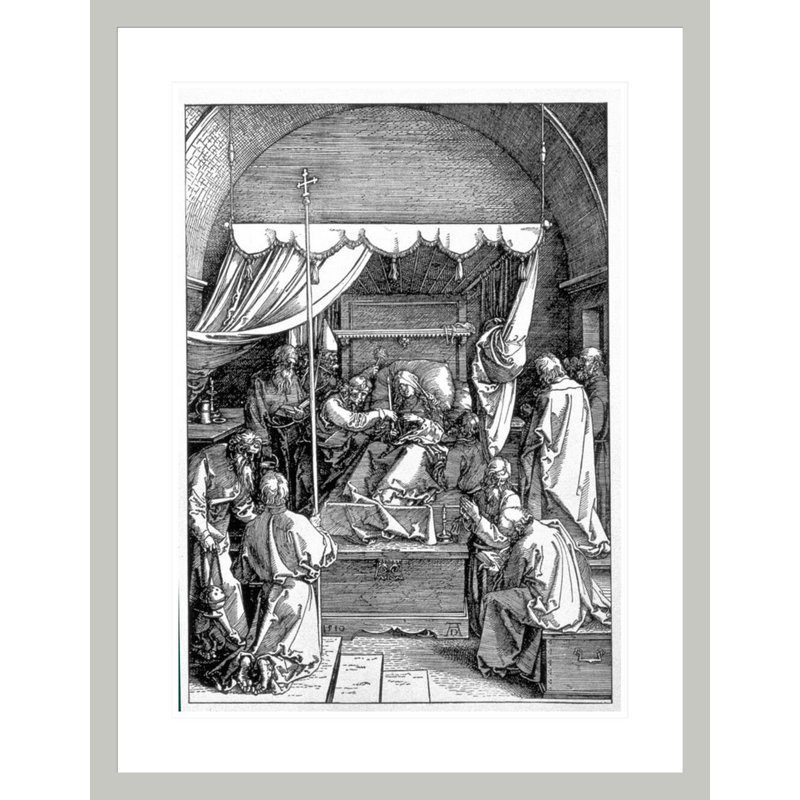 La mort de la Vierge de la série «La vie de la Vierge» par Albrecht Dürer, impression giclée sur cadre