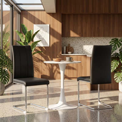 Ensemble de 2 chaises de salle à manger à dossier haut en l 21,5 po x P 16,7 po x H 39 po Wonder Haus