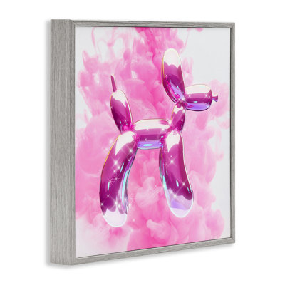 Sparkle Balloon Dog Framed Giclee Art by Ziwei Li