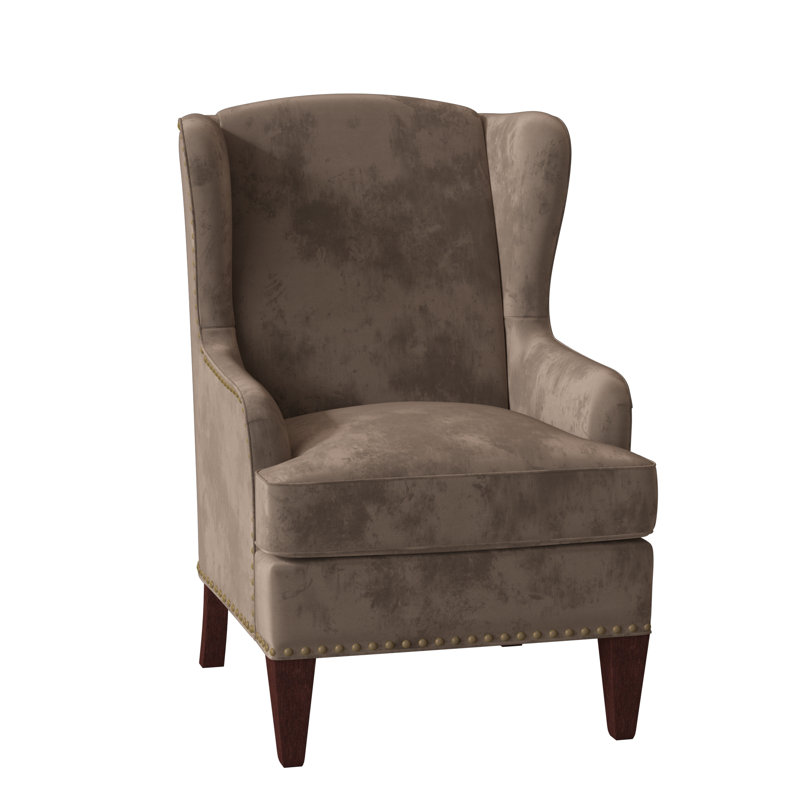 Fauteuil à oreilles Goyito, Velours brun Aberdeen 9, Manhattan, Oui