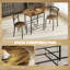 HOMCOM 3-Piece Dining Table and Chairs Set Marble-Effect Top Rustic Brown