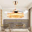 Ventilateurs de plafond 47 po avec lumière, ventilateur de lustre en cristal rétractable doré, réversible, télécommande, ensembles de plafonniers à intensité variable pour le salon, la chambre à coucher
