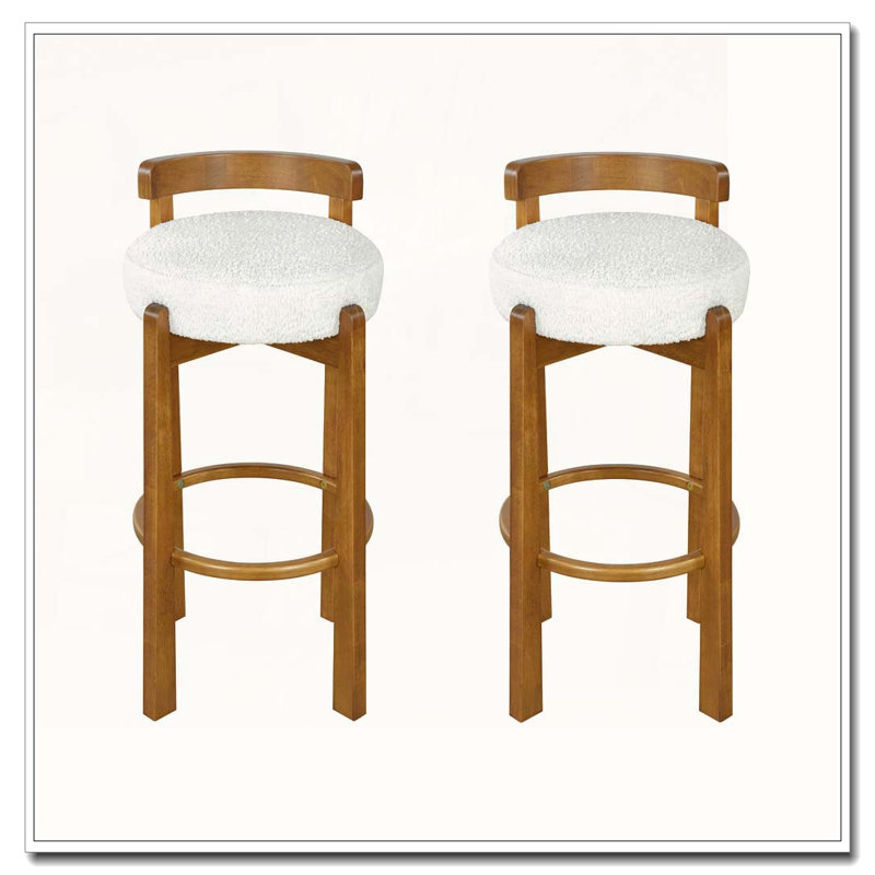Tabouret de bar à dossier bas en bois