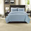 Ensemble de literie réversible confortable en coton, motif bleu, idéal pour la maison