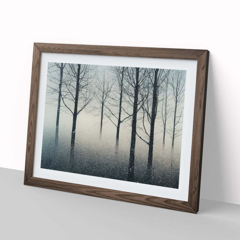 Progressive Winter Forest - Single Picture Frame Print, 46cm H x 64cm W x 2cm D, Walnut Framed