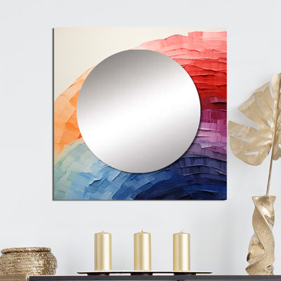Kiaghn - Grand miroir mural carré arc-en-ciel pour chambre à coucher