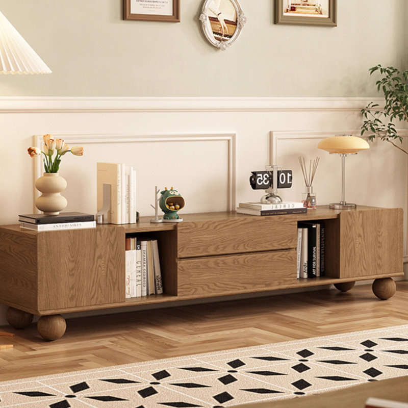 Meuble télé simple en bois massif de style rétro