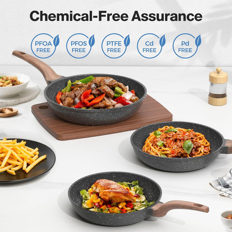 3 - Piece Aluminum Cookware Set, Grey