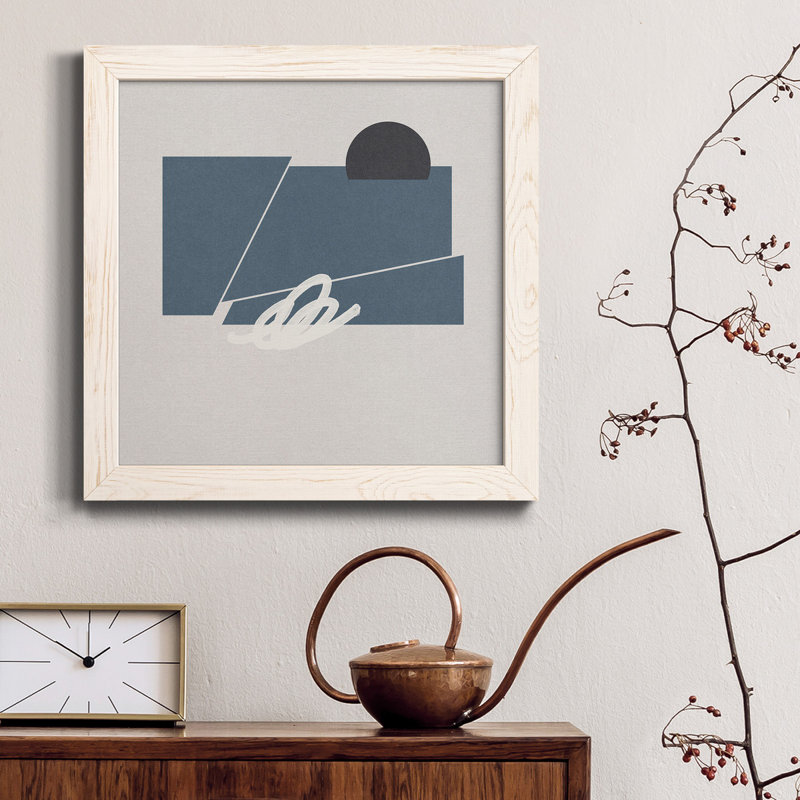 Feutre bleu III - Toile avec cadre de qualité supérieure - Prêt à être accroché, H 31,5 po x l 31,5 po x P 1,5 po, Blanc