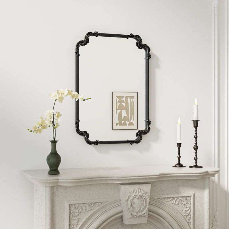 Miroir d'appoint Genan, 30 po x 22 po, Noir antique