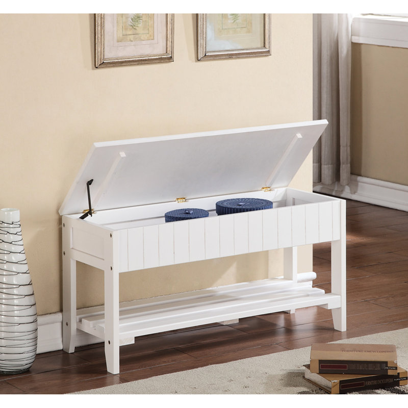Quality Solid Wood Shoe Bench In White - Ample Storage Space Solution, White