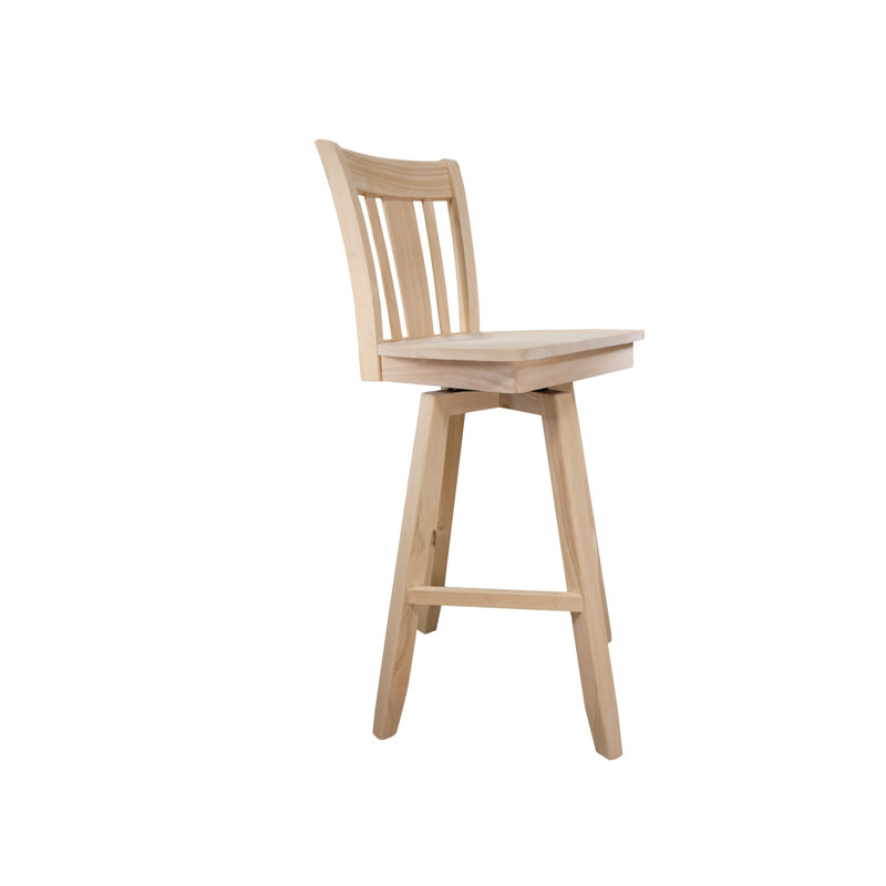 Kervens Swivel Solid Wood Counter Stool with Solid Wood Frame, Bar Stool (30” Seat Height)
