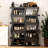 51.2 Inches Wide 6-Layer Wooden Kitchen Rack Multi-Function Storage Rack