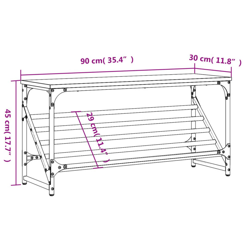 3 Pair Shoe Rack, Smoked Oak