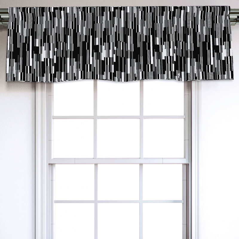 Sateen Abstract Ruffled Window Valance