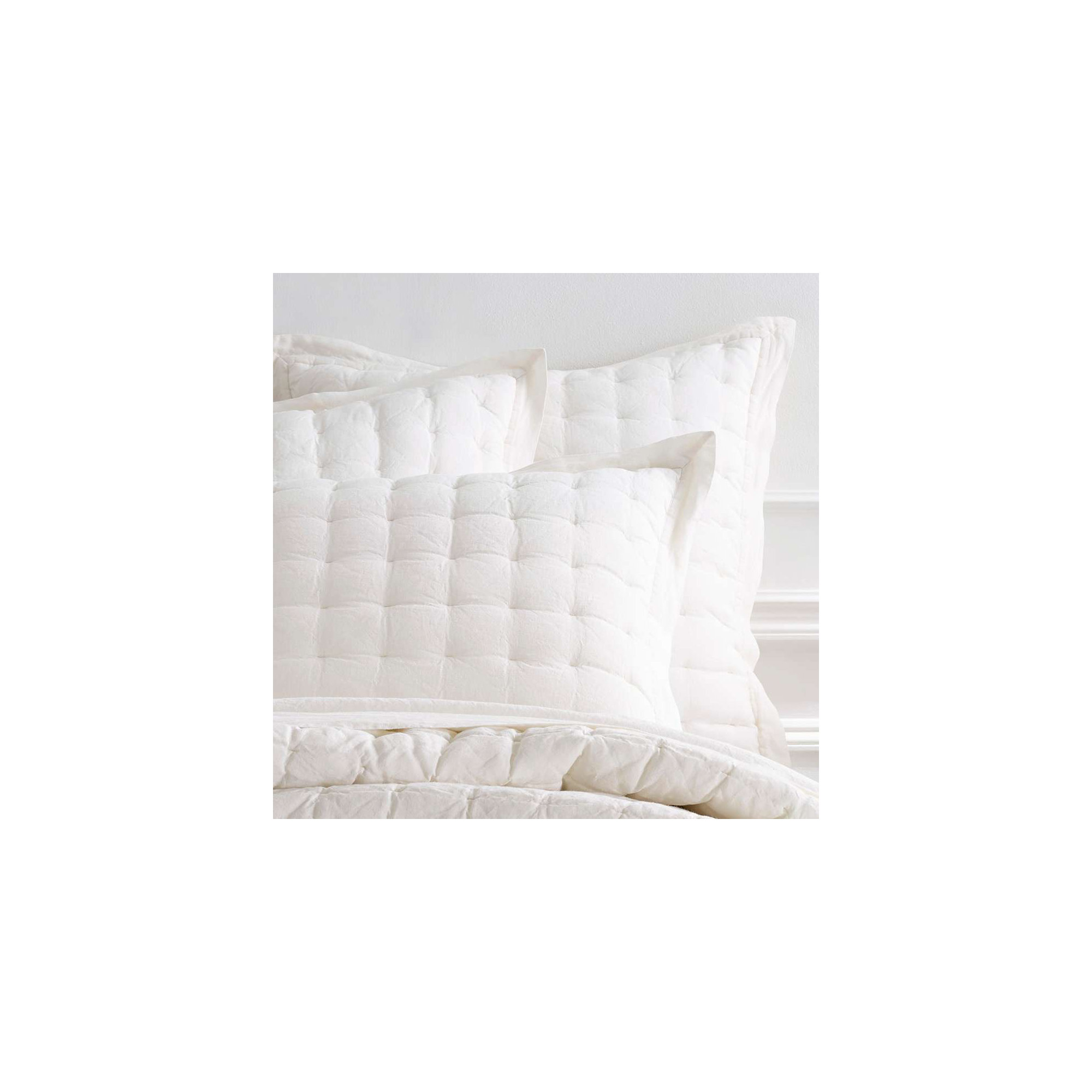 Lush Linen Puff Sham, Ivory, King