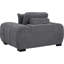 Fauteuil d'appoint gris anthracite gris anthracite avec capitonnage à canaux verticaux profonds et siège confortable pour une détente à long terme. Siège large rembourré