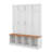 Farmhouse Hall Tree With Hanging Hooks, Mudroom Bench With Open Compartments-2007587376