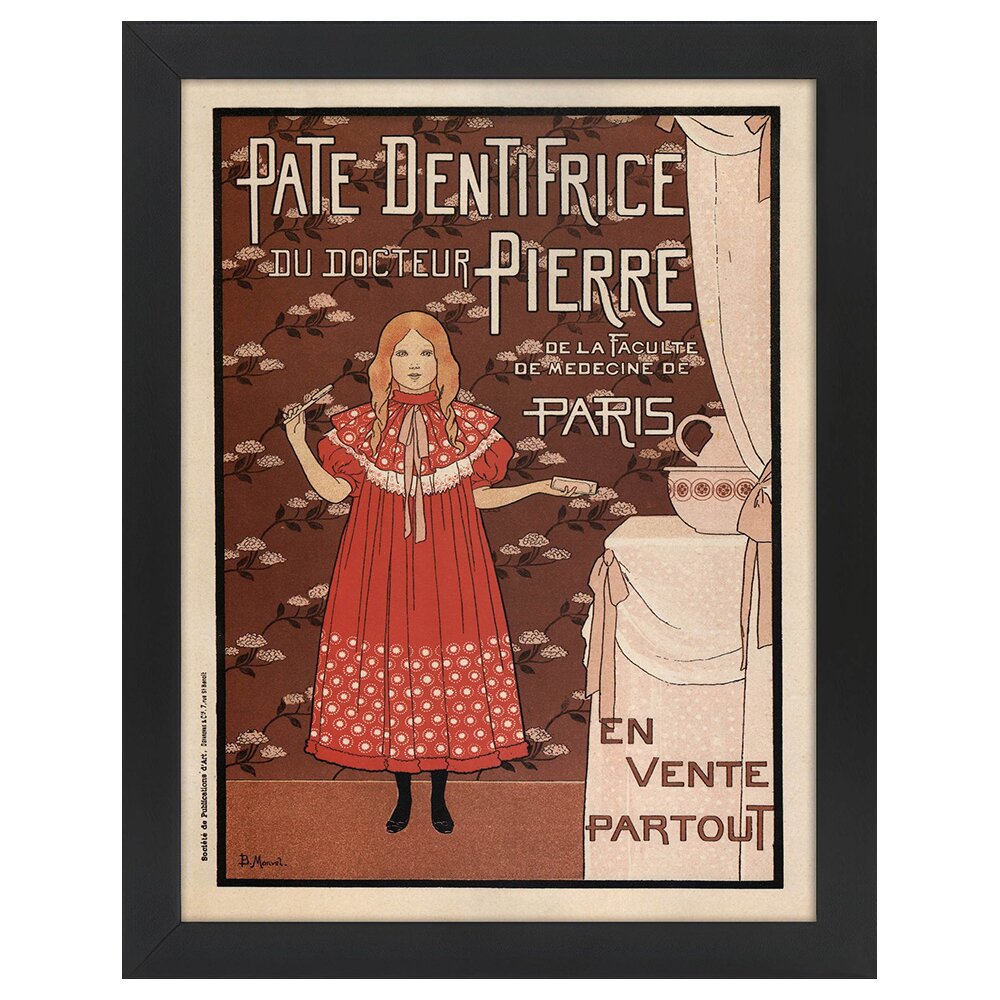 Leinwandbild Vintage Artistic Poster Pâte Dentifrice Du Docteur Pierre