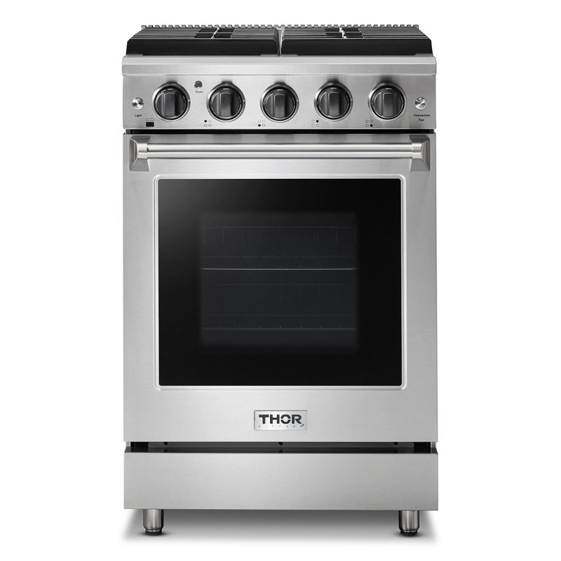 Thor Kitchen 24" 3.73 Cubic Feet Smart Natural Gas Free Standing Range with 4 Burners