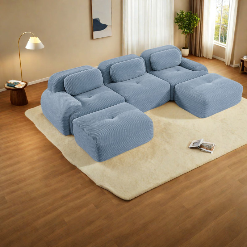 Canapés modulaires de qualité supérieure, velours côtelé en forme de U, espaces de vie modernes