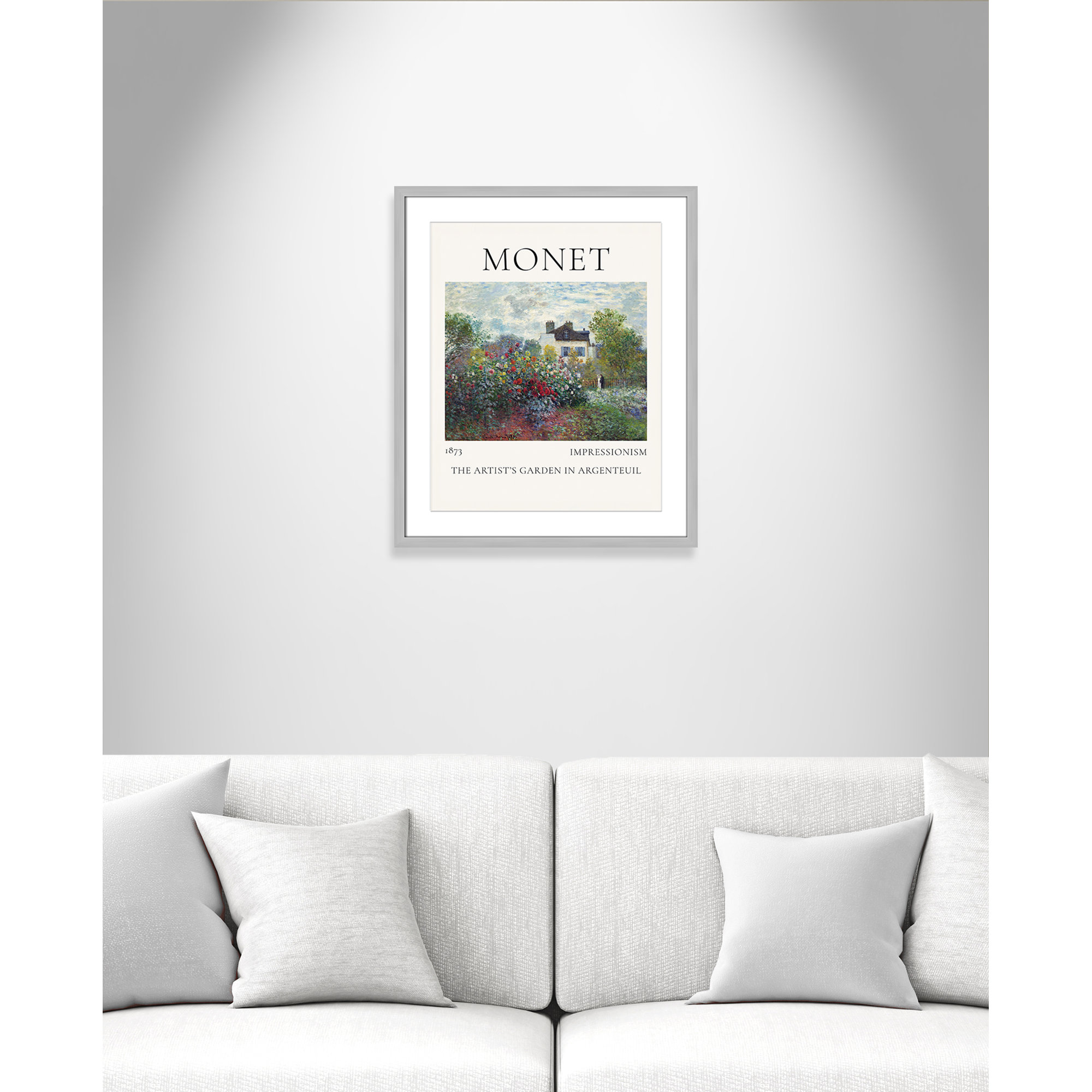 Artists Garden in Argenteuil Print by Claude Monet, Yes, 25.5" H x 21.5" W x 1.25" D, Silver Single Picture Frame