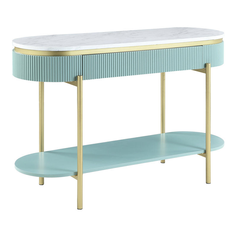 Bembry 48'' Console Table, Green/Gold