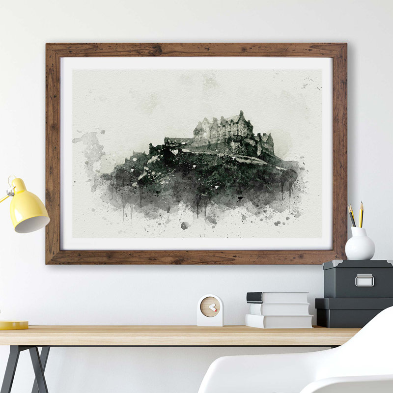 Edinburgh Castle in Scotland - Framed Print, Walnut, 62cm H x 87cm W x 2cm D