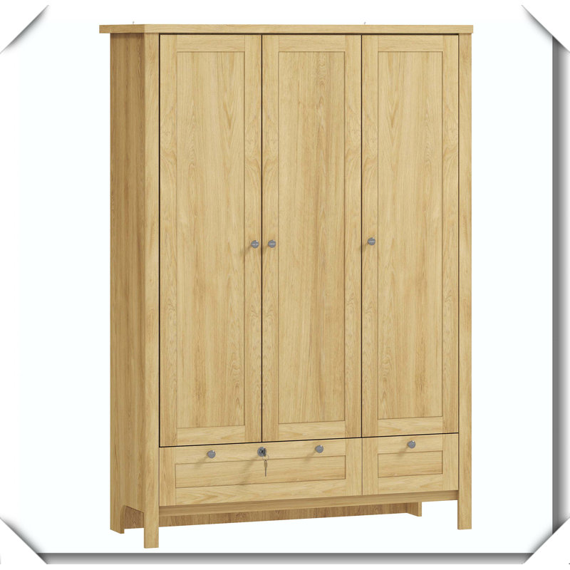 3 portes garde-robe moderne et polyvalente multi-espaces, Naturel