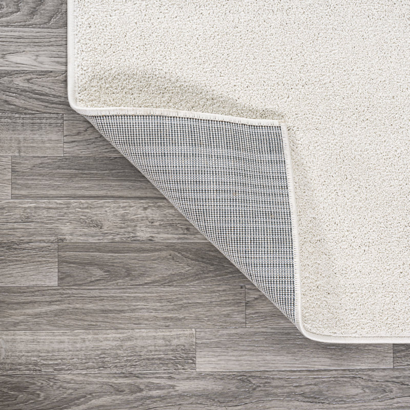 Arcie Solid Low-Pile Ivory Rug, Runner 2' x 8'