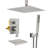 Ceiling Mount Shower Faucet Set With Tub Spout Square Showerhead Bathroom Rainfall Shower System Stainless Steel Shower Trim Kit 12 Inches-125522673