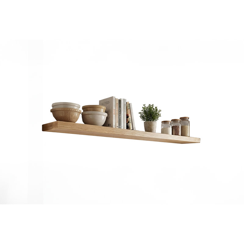 Pine Floating Shelf, 2" H x 72" W x 12" D, Natural