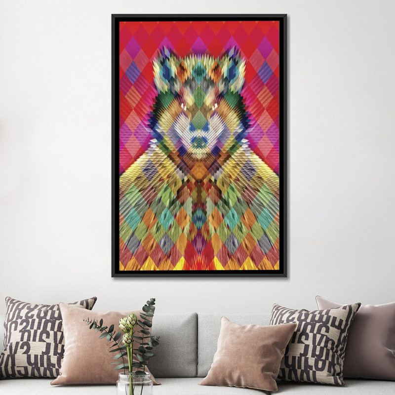 « corporate loup ali gulec », impression sur toile tendue, H 26 po x l 18 po x P 1,5 po, Toile encadrée noire, Pas de tapis