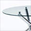 Table de salle à manger moderne en chrome avec pieds en métal et plateau en verre, conception compacte pour les salons compacts, 110 x 110 x 75 cm-701018394