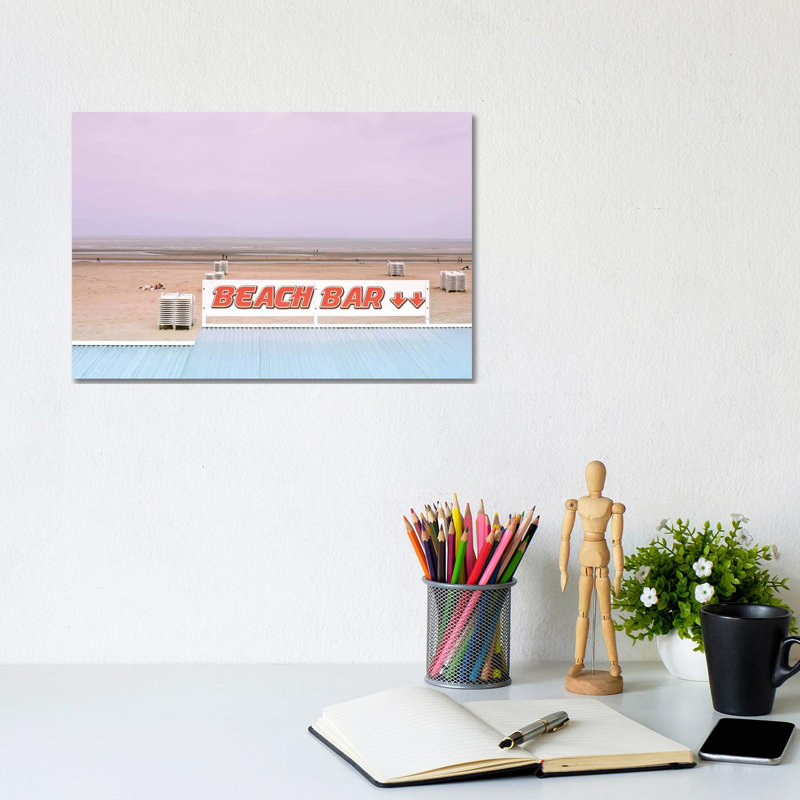Beach Bar And Ocean by Beli - Wrapped Canvas Print, 20.32 cm H x 30.48 cm W