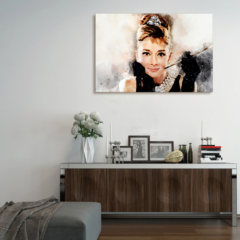 Wyola déjeuner à Tiffany - peinture sur toile tendue, H 32 cm x l 48 cm x P 1,5 cm